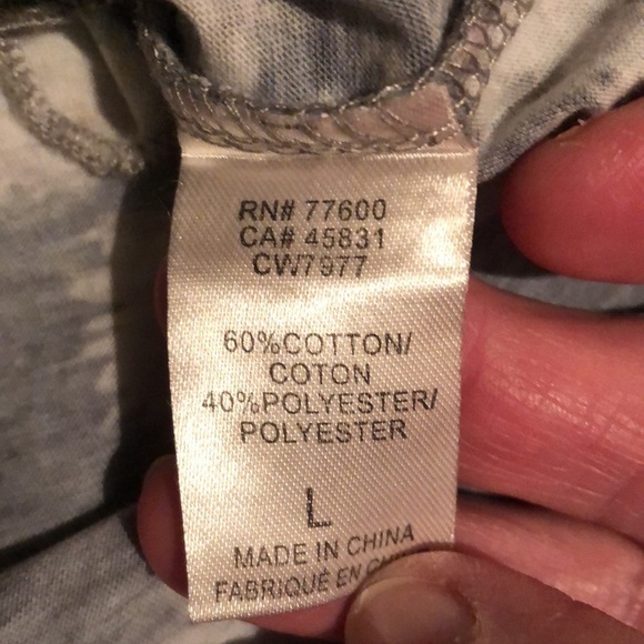 Chasor front tie pullover top, gray, large - Picture 6 of 6